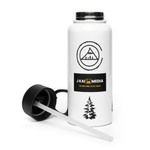 Stainless steel water bottle with a straw lid